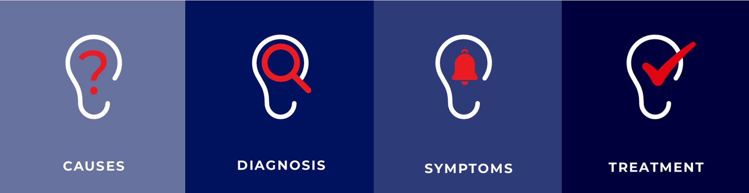 Tinnitus diagnosis and symptom illustration