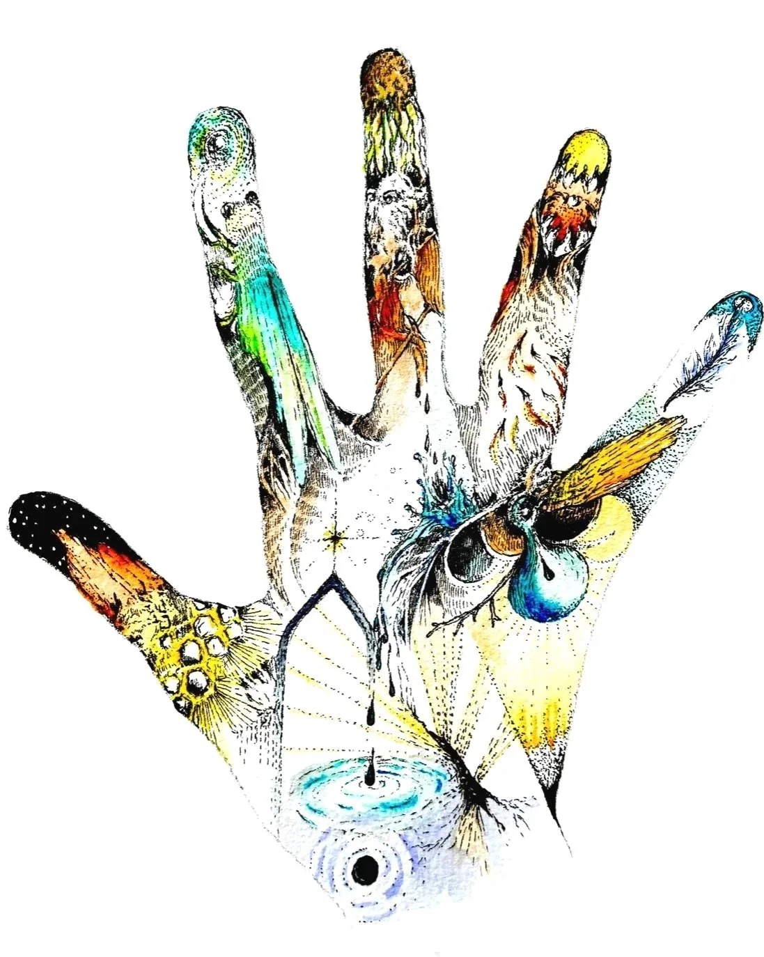 Intuitive hand sketch by visionary artist Sheila Darcey, Founder of SketchPoetic