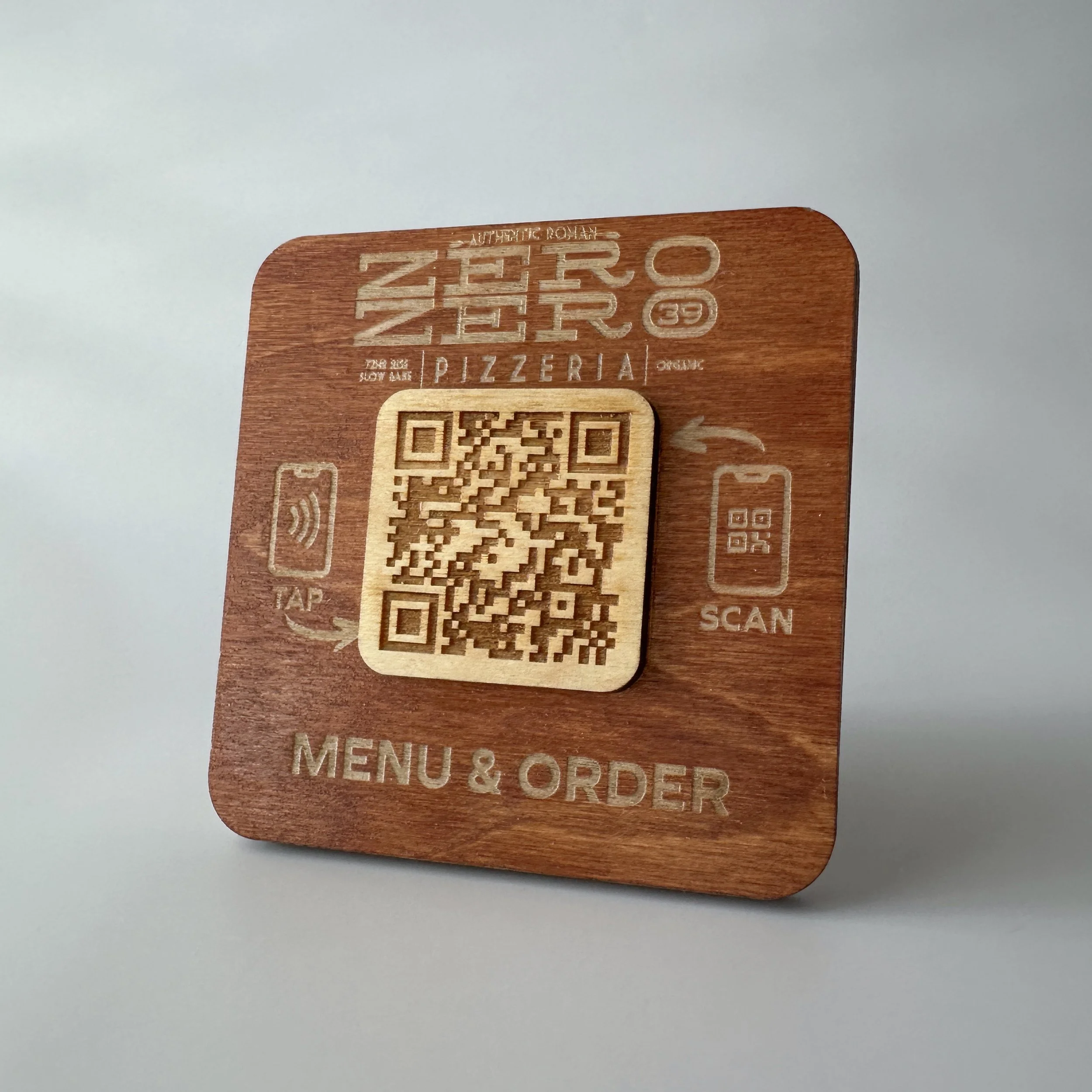 Custom 3D logo NFC QR business menu stand any shape any color