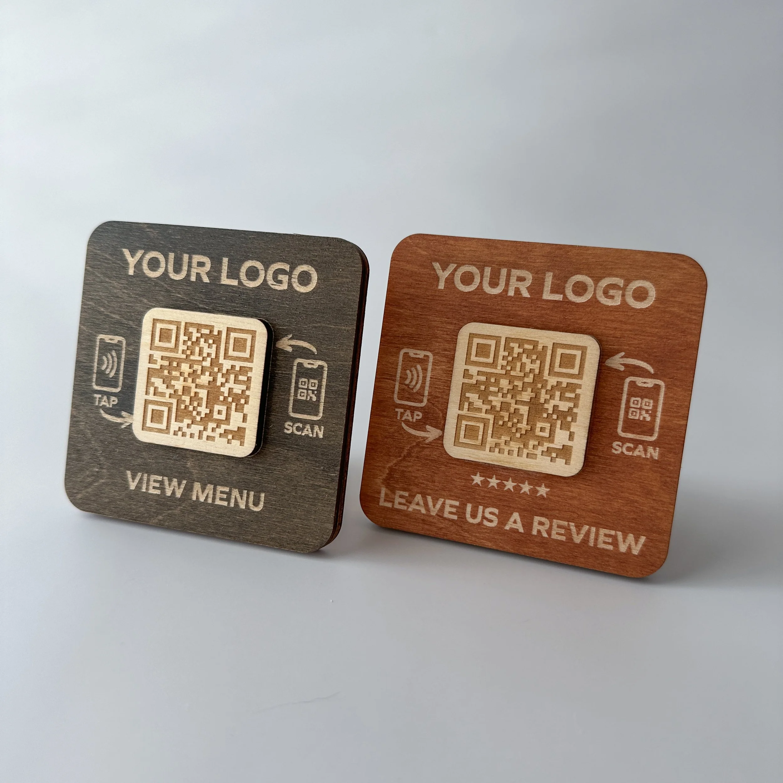 Custom logo NFC QR business stands any shape any color