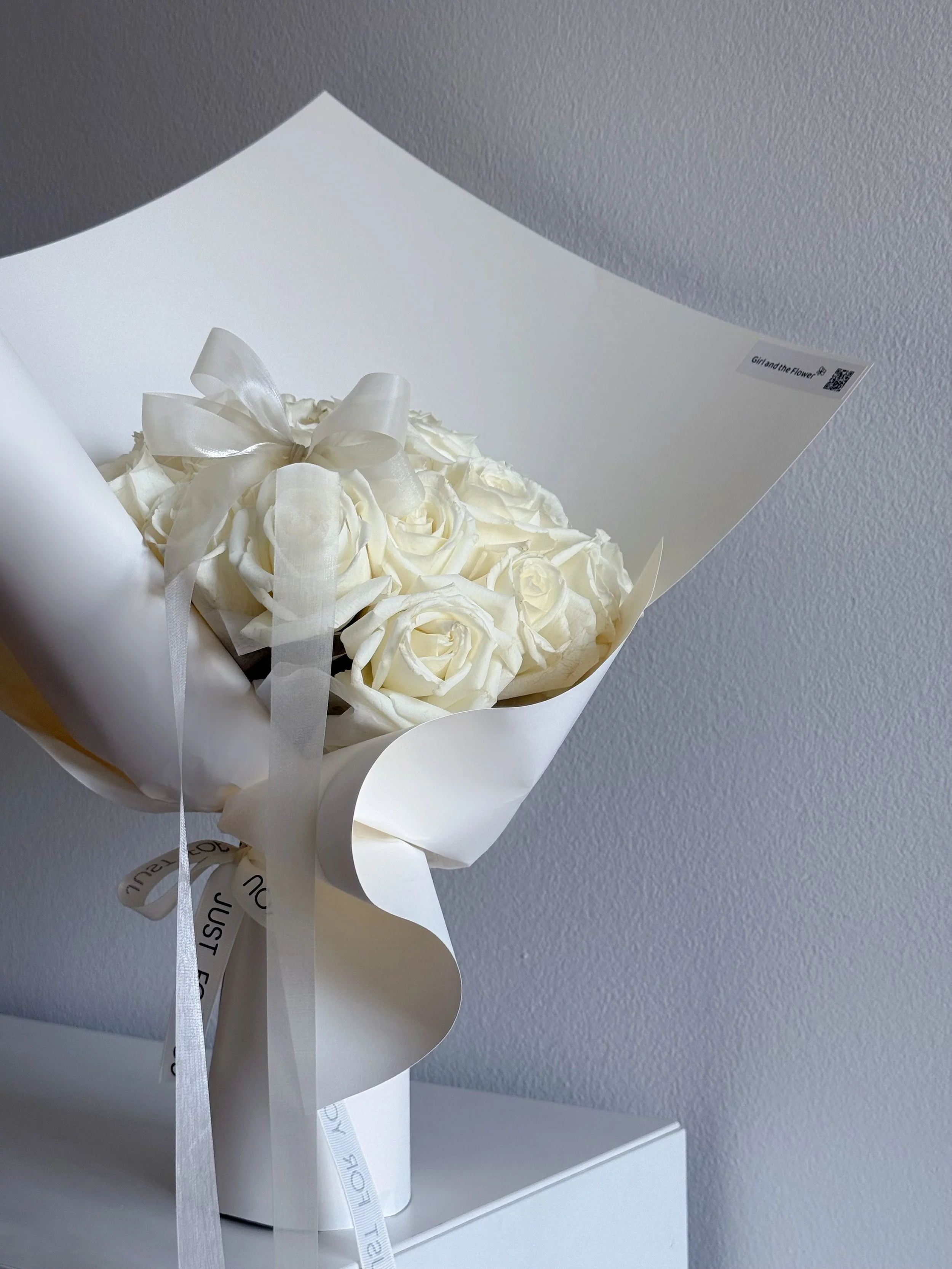 white rose bouquet