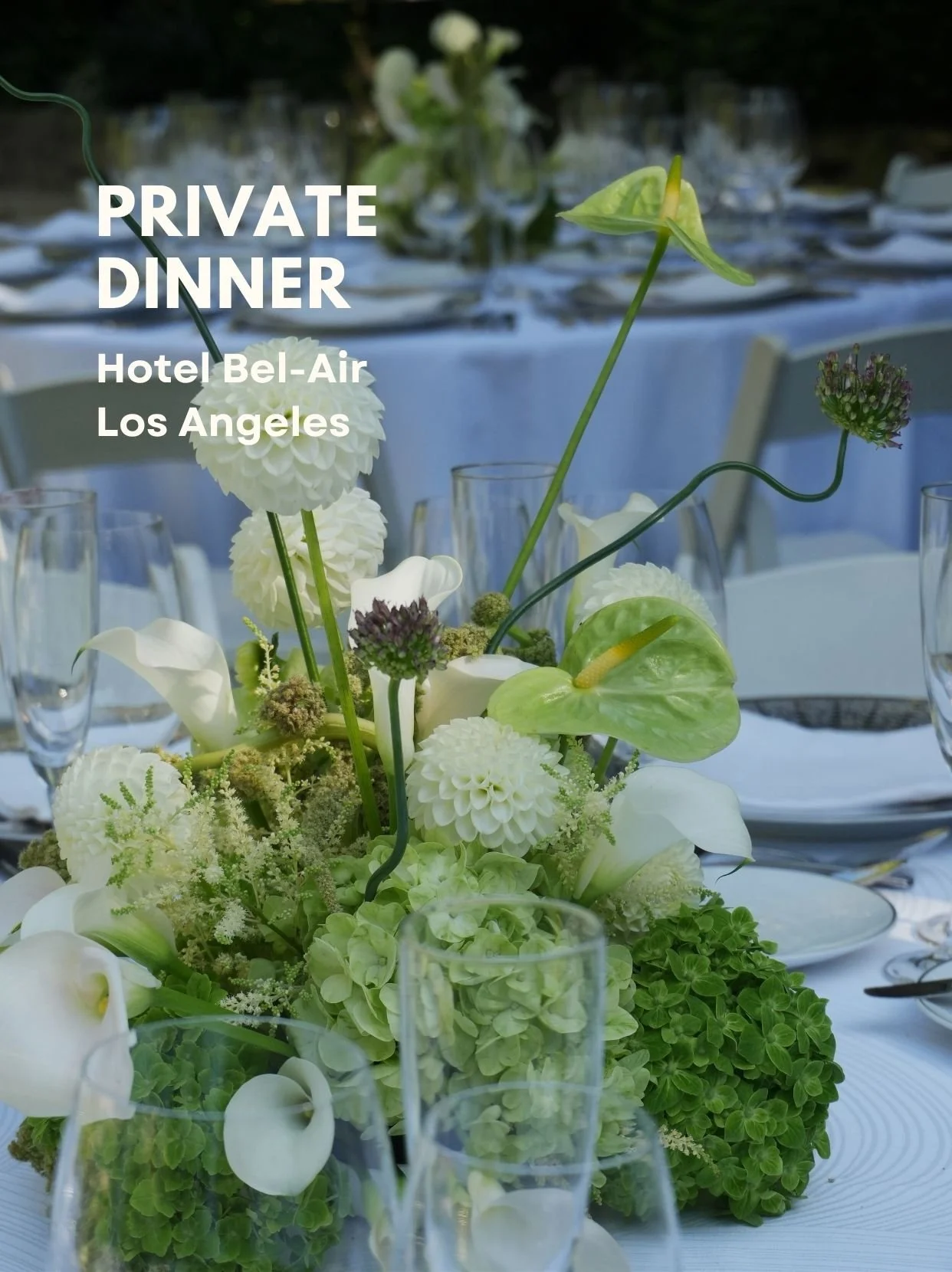 Private Dinner at Hotel Bel-Air | Los Angeles Event Florist
