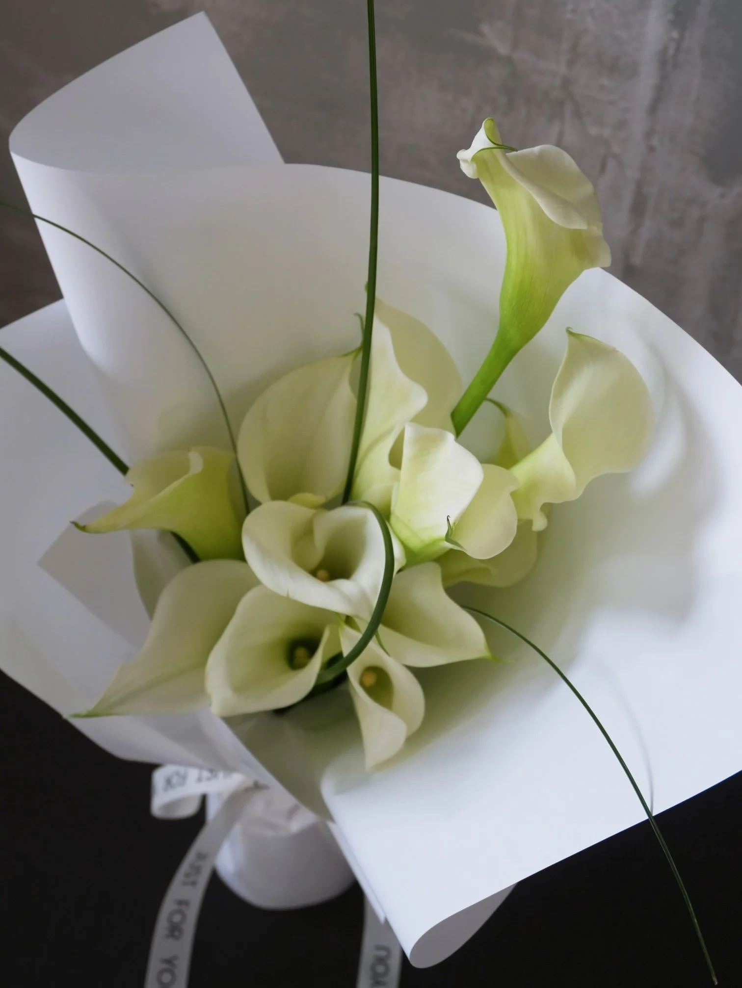Modern White Calla Lily Hand-Tied Bouquet.jpeg