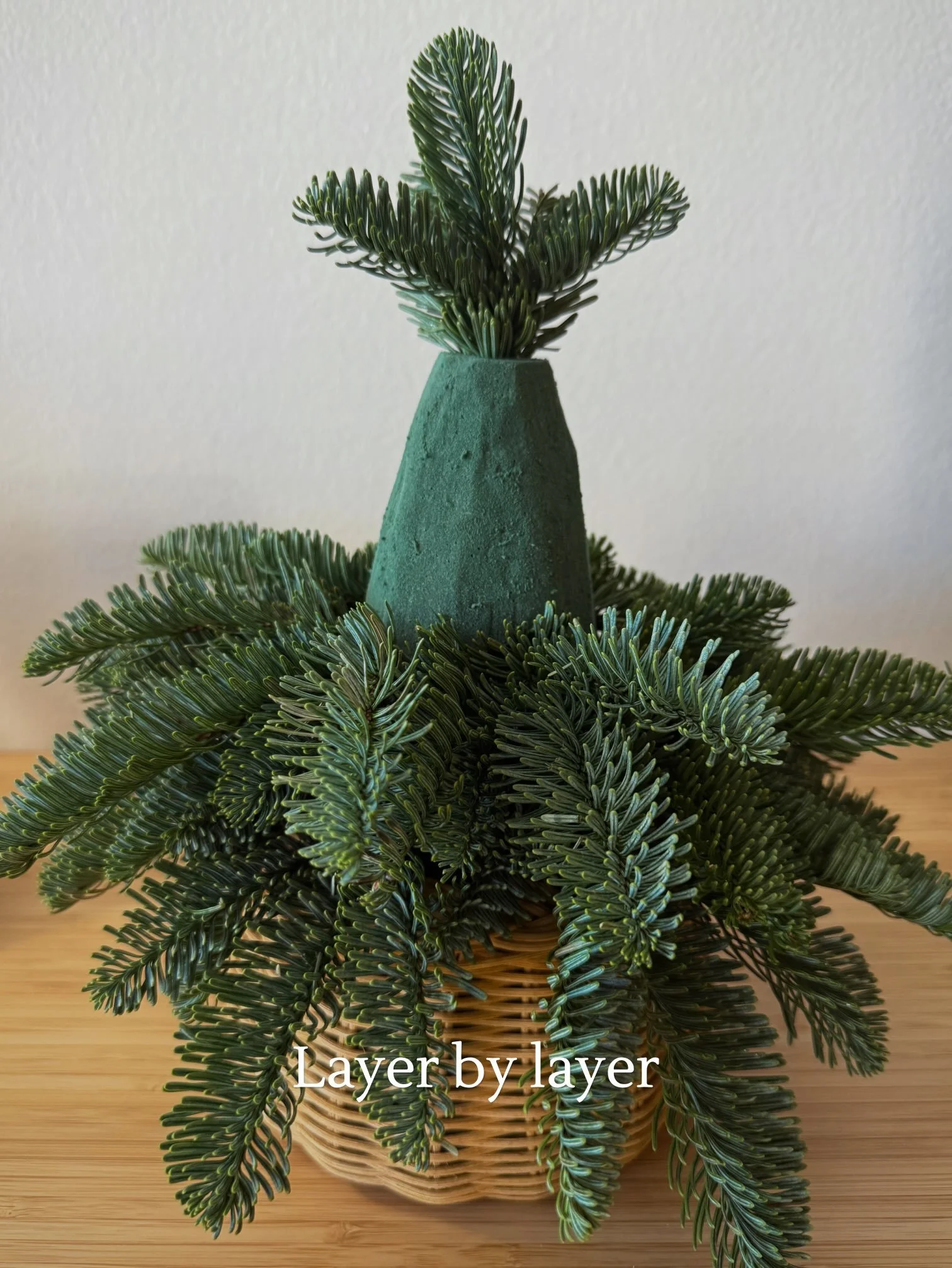 DIY Mini Christmas Tree – Layering Fresh Noble Fir Branches.jpeg