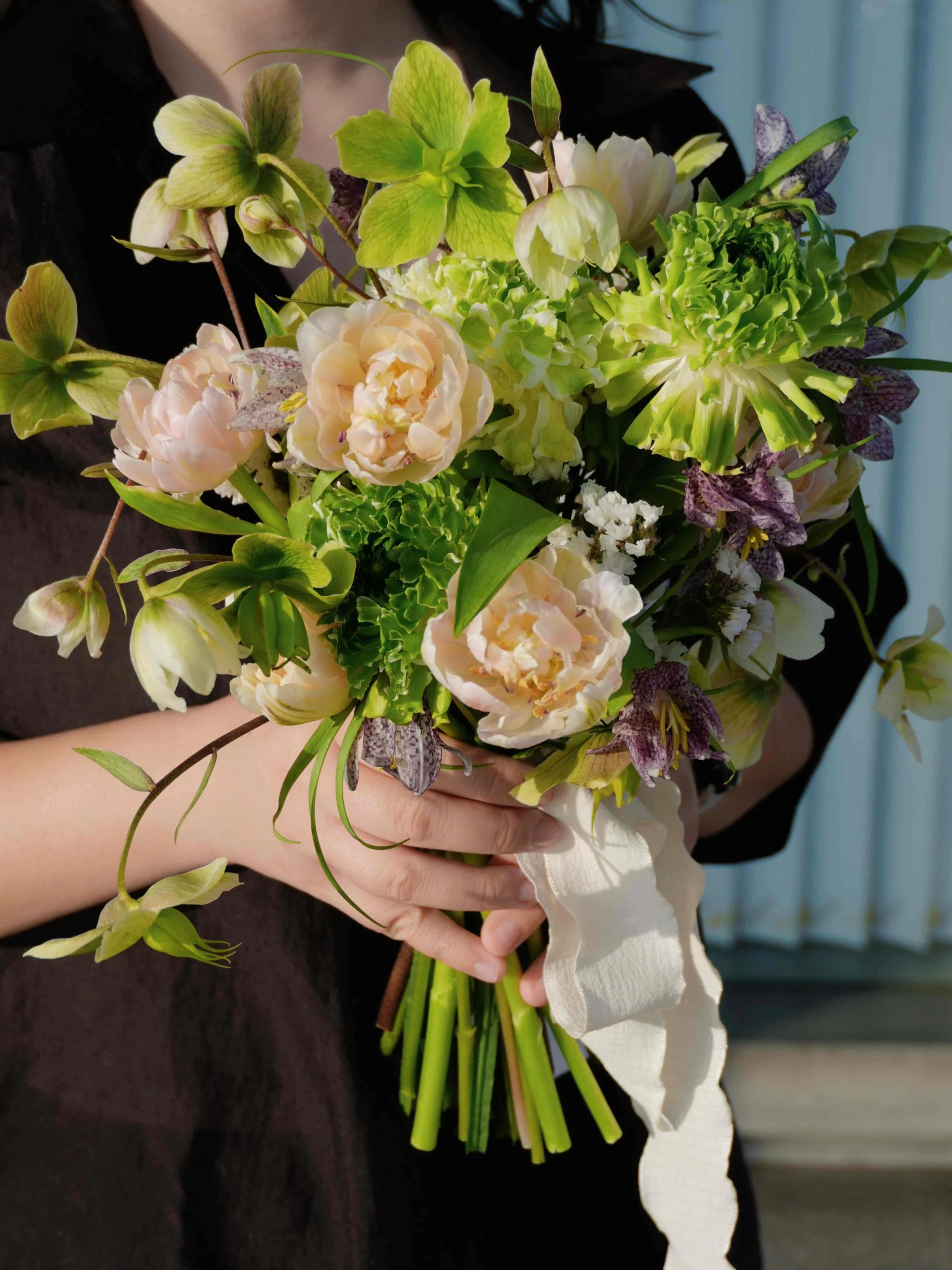 bridal bouquet-green arrangement-girl and the flower.jpeg