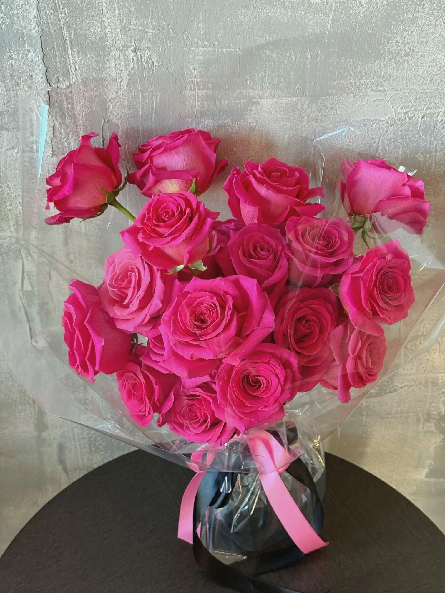 Pink Floyd rose bouquet round arrangement.jpeg