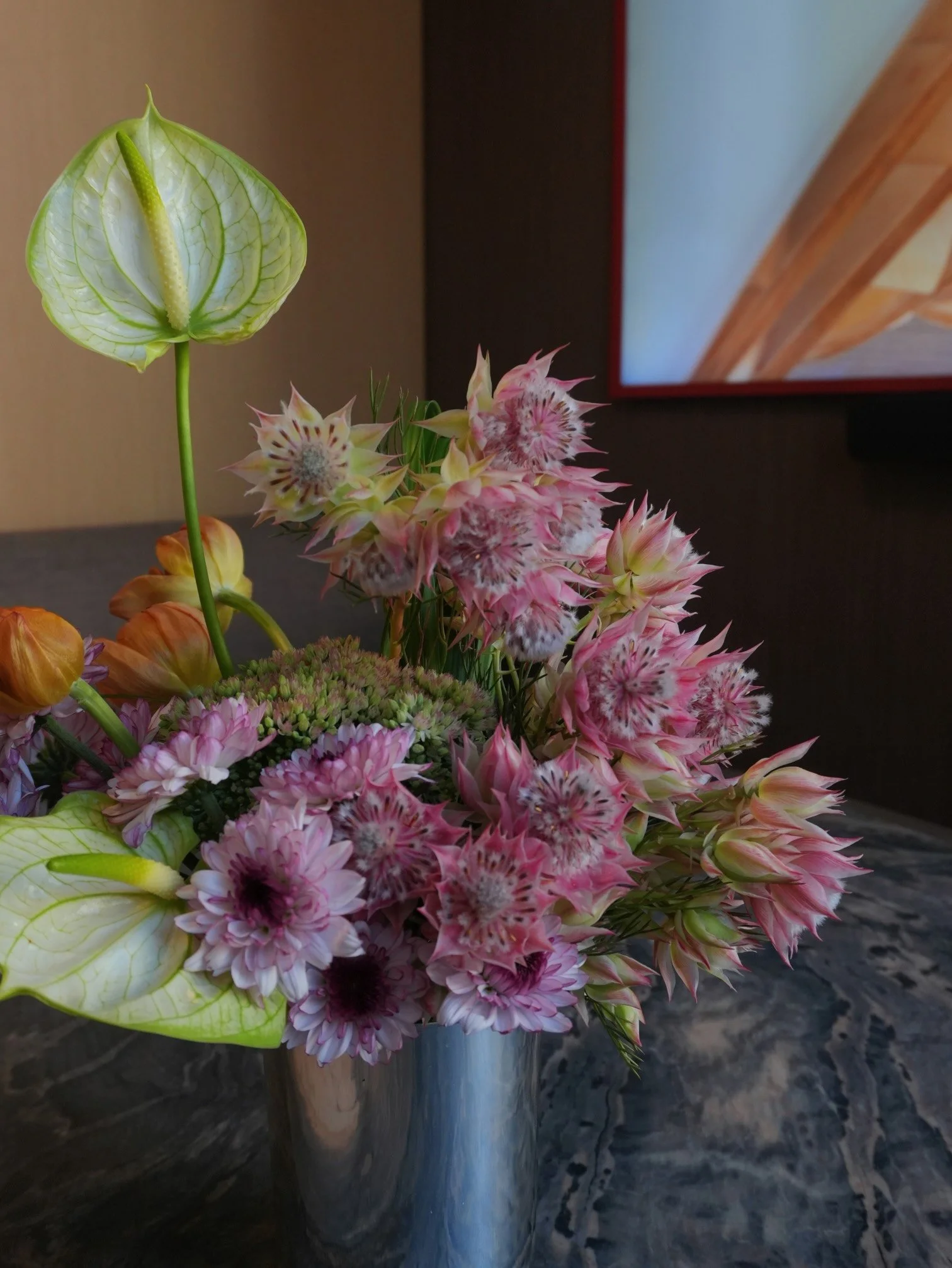 Girl and the Flower-Los Angeles Event Floris-Pink Green Flowers.jpeg