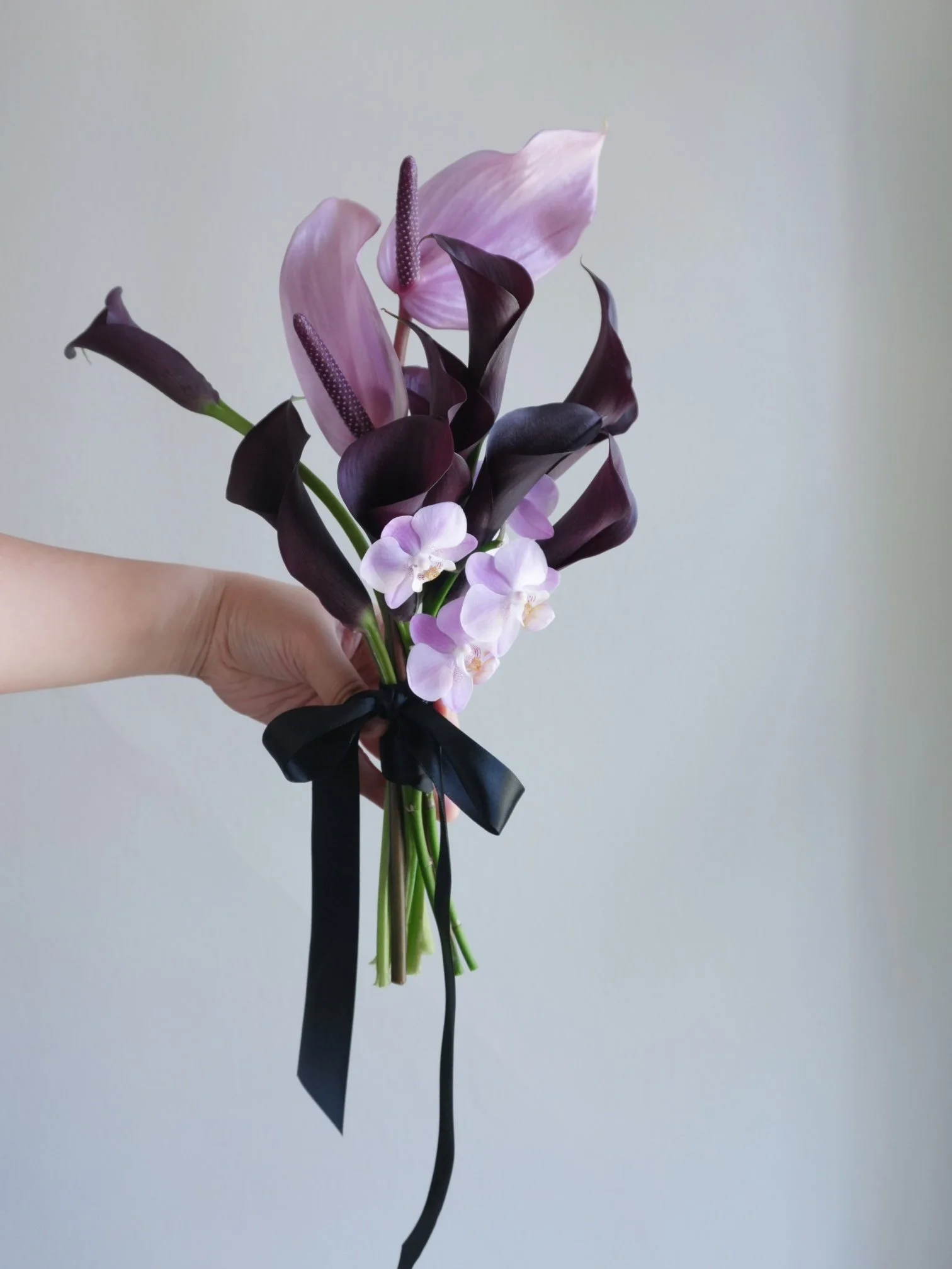 Girl and the Flower-Bouquet-Black and Purple.jpeg