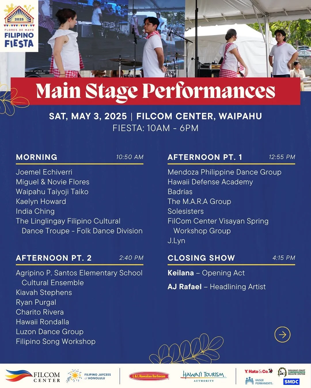 🌟 The wait is over, folks... Here&rsquo;s your official Main Stage lineup for Filipino Fiesta 2025! 🌈🎶

From emerging local talent to international guests, from traditional dance to contemporary music, this year&rsquo;s lineup brings together the 