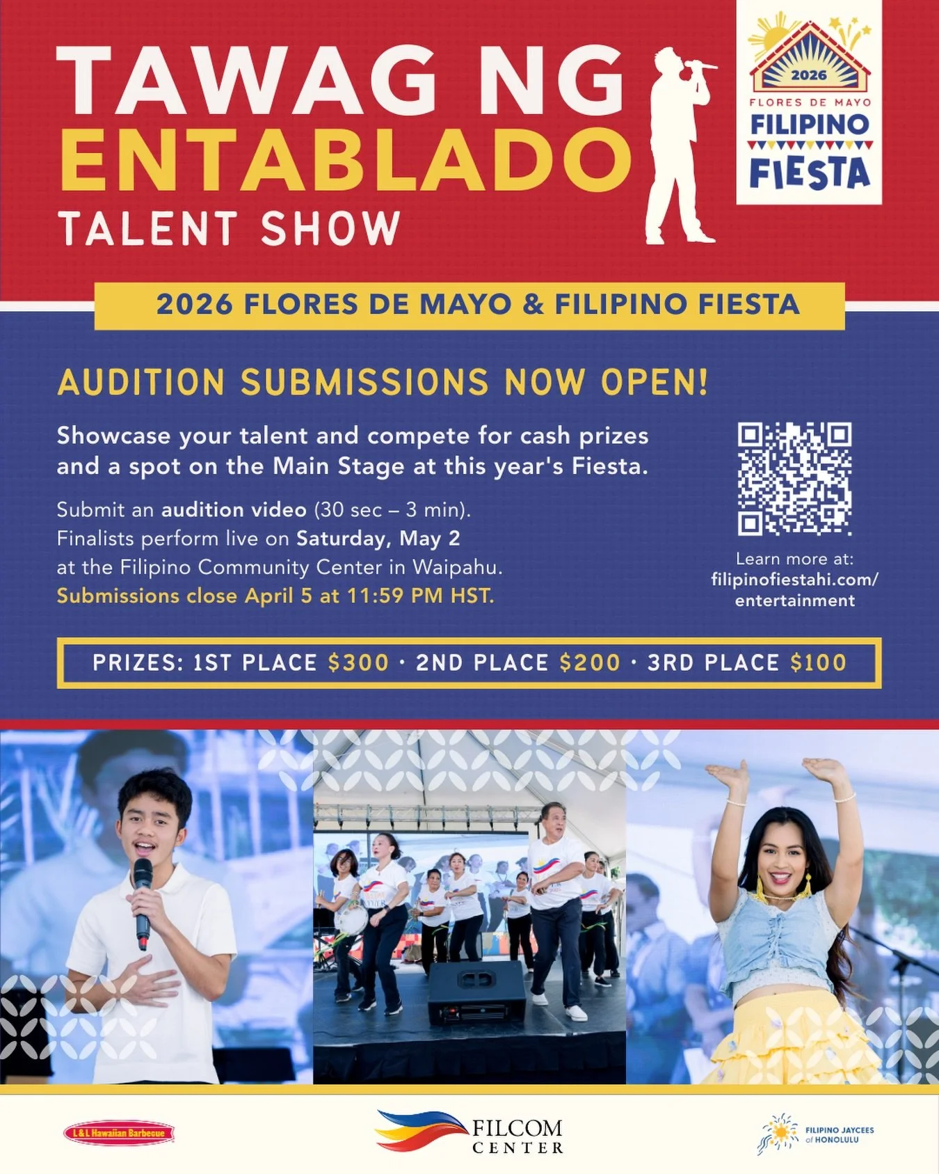 🎤 NEW: TAWAG NG ENTABLADO 🎤

We&rsquo;re excited to announce a brand new program at the 2026 Flores de Mayo &amp; Filipino Fiesta: our first-ever online talent show leading to a live main stage performance!

This is your chance to show your talent,