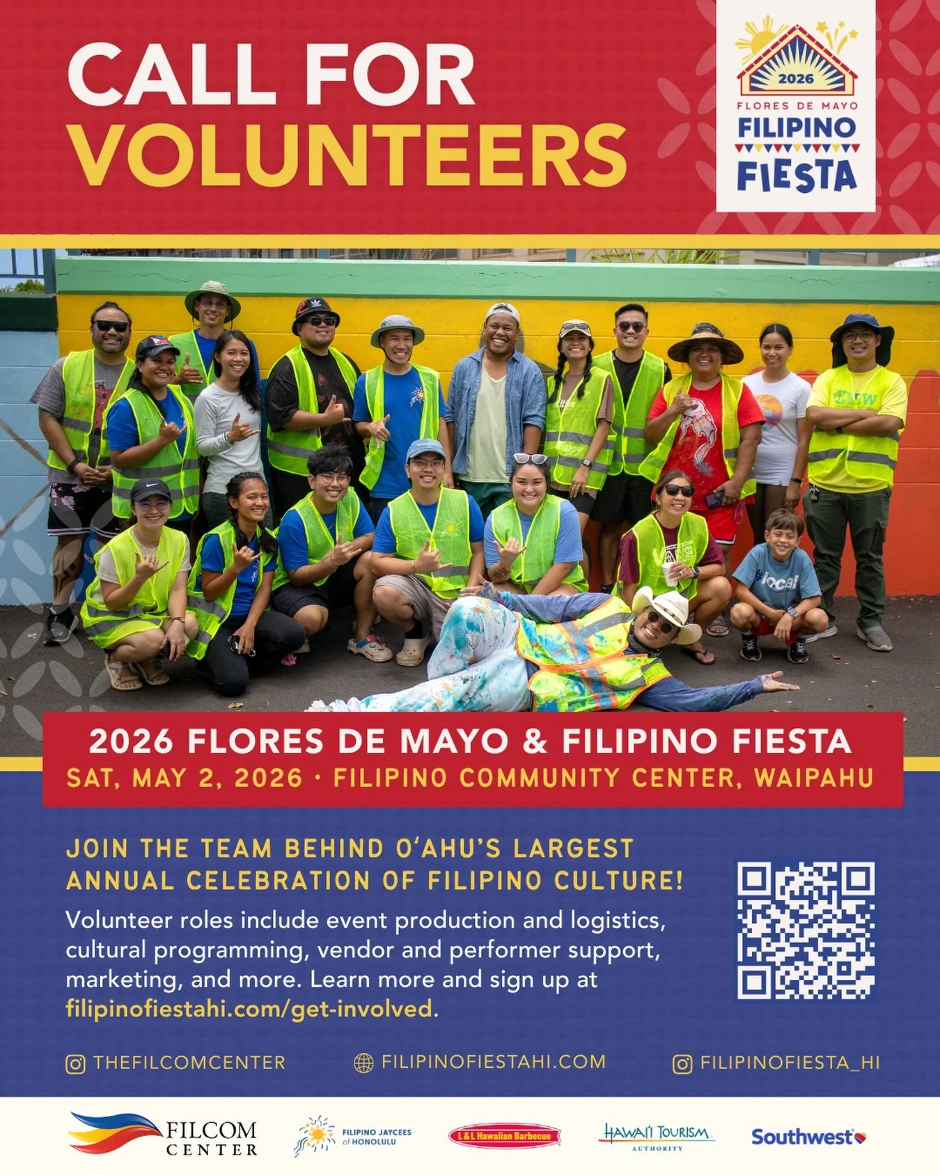 Want to help bring Fiesta to life? ✨

Join the volunteer team behind Oʻahu&rsquo;s largest celebration of Filipino culture!

We know that many in our community have been impacted by the recent flooding, and our thoughts are with everyone navigating t