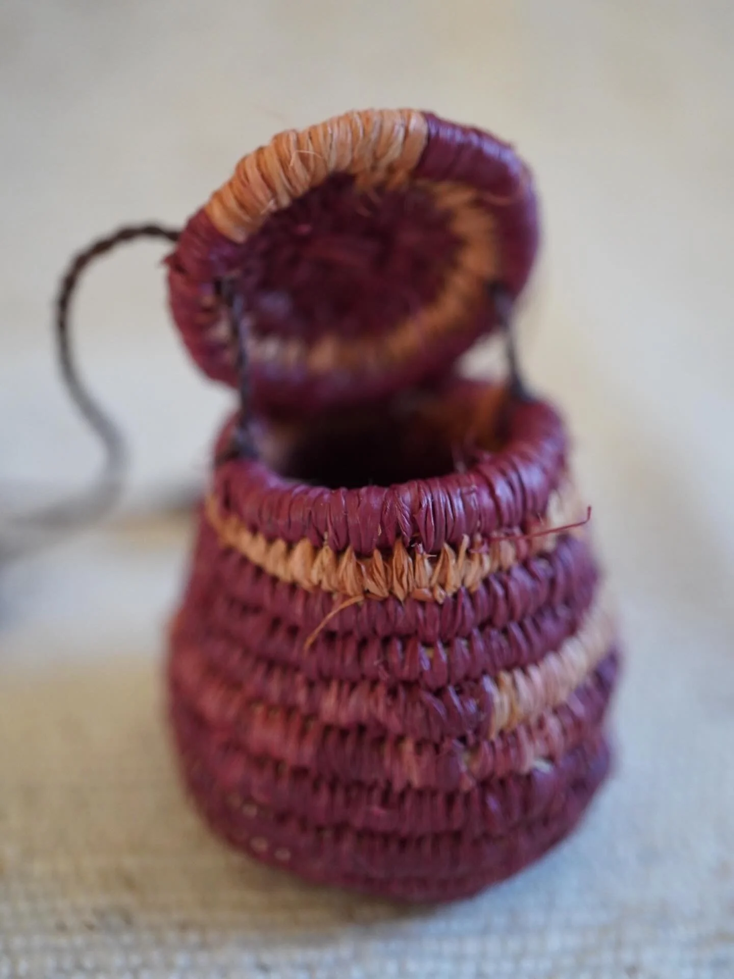 Little basket dyed with Lac ✨