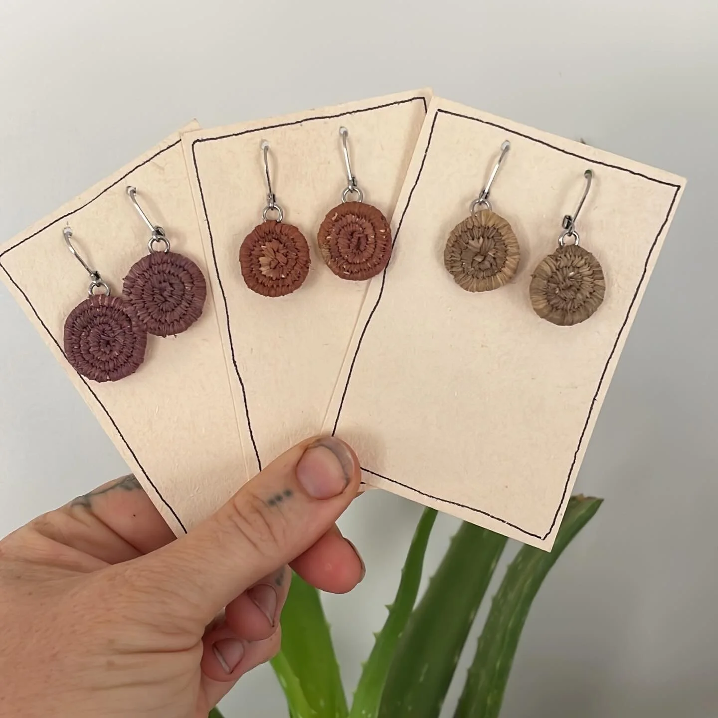 The mini series. A woman saw me weaving while Marlow played. She loved my earrings but they were a little big. 
So I set out and made a smaller set for her. 
Like usual I made a few extras.
These are only $25 each a pair. 2 for $45
I have a few pairs