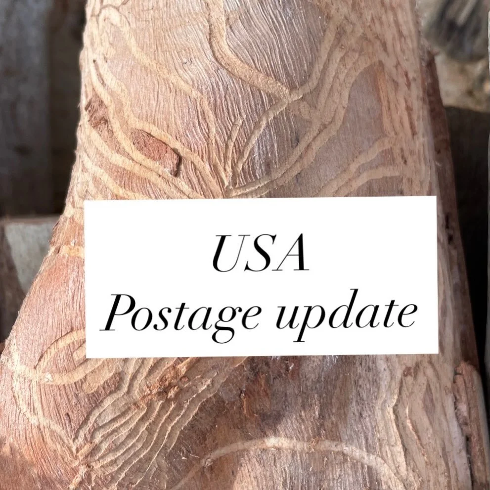 I hope the photo grabbed your attention. 
After procrastination I am 90% sure I have sorted the US postage issue on my end. 
Postage via my website is up and running with a US option. 
Postage includes tariff. 

If your country is not available pleas