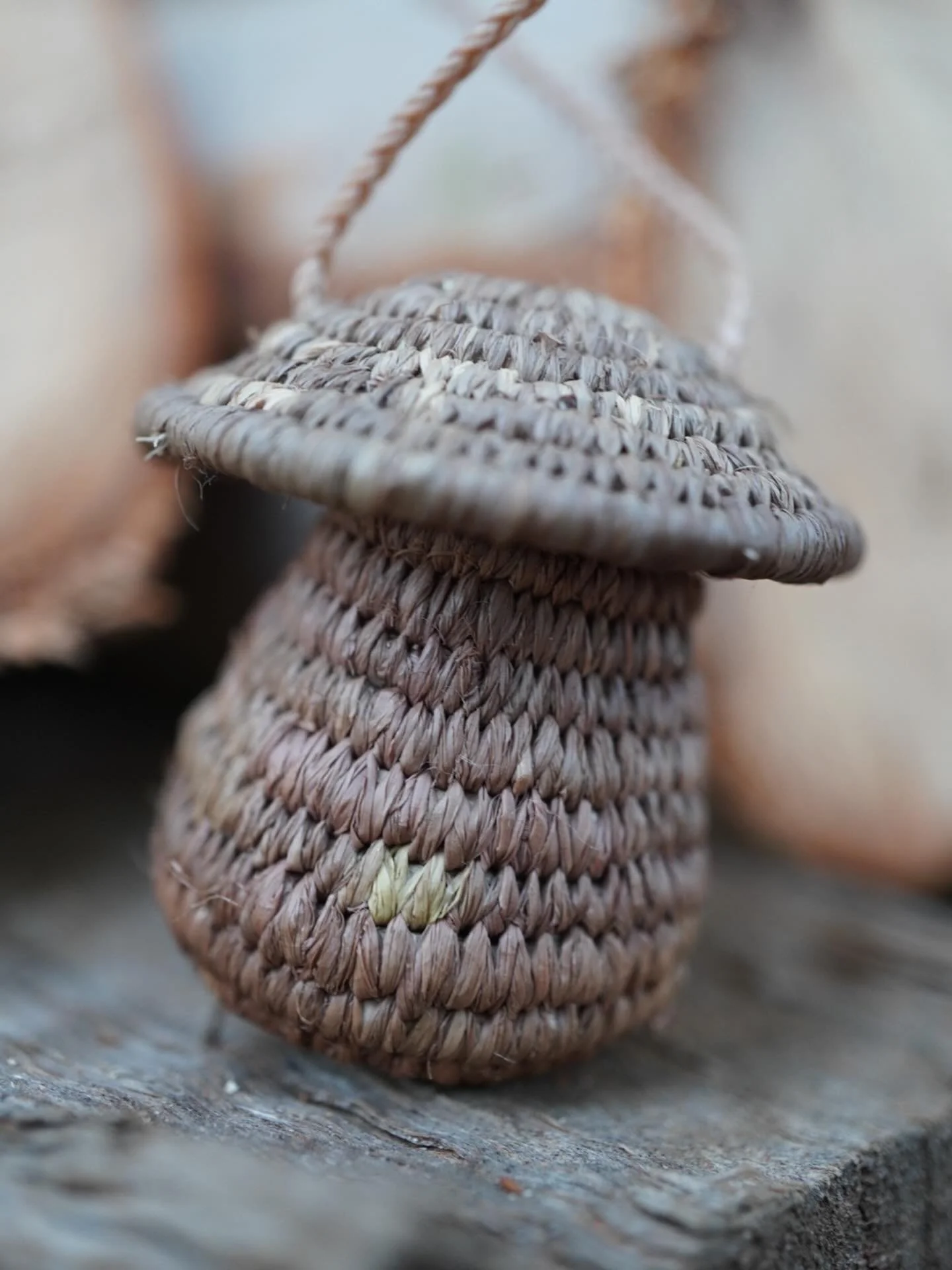 Little mushroom basket necklace for precious tiny treasures ✨🍄&zwj;🟫