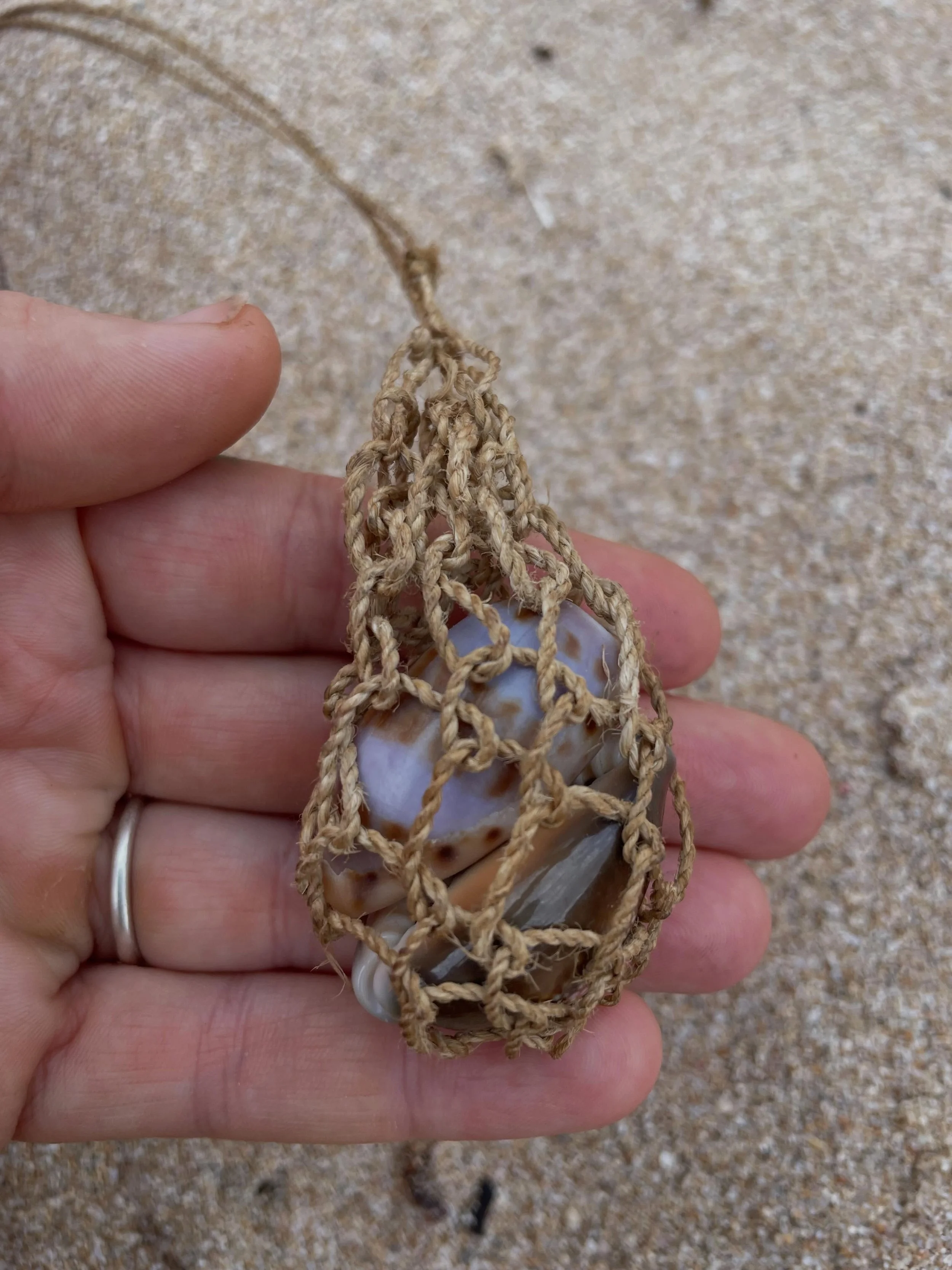 Little bags for little treasures. 
Should we do a loop bag video to go with all our cordage making?