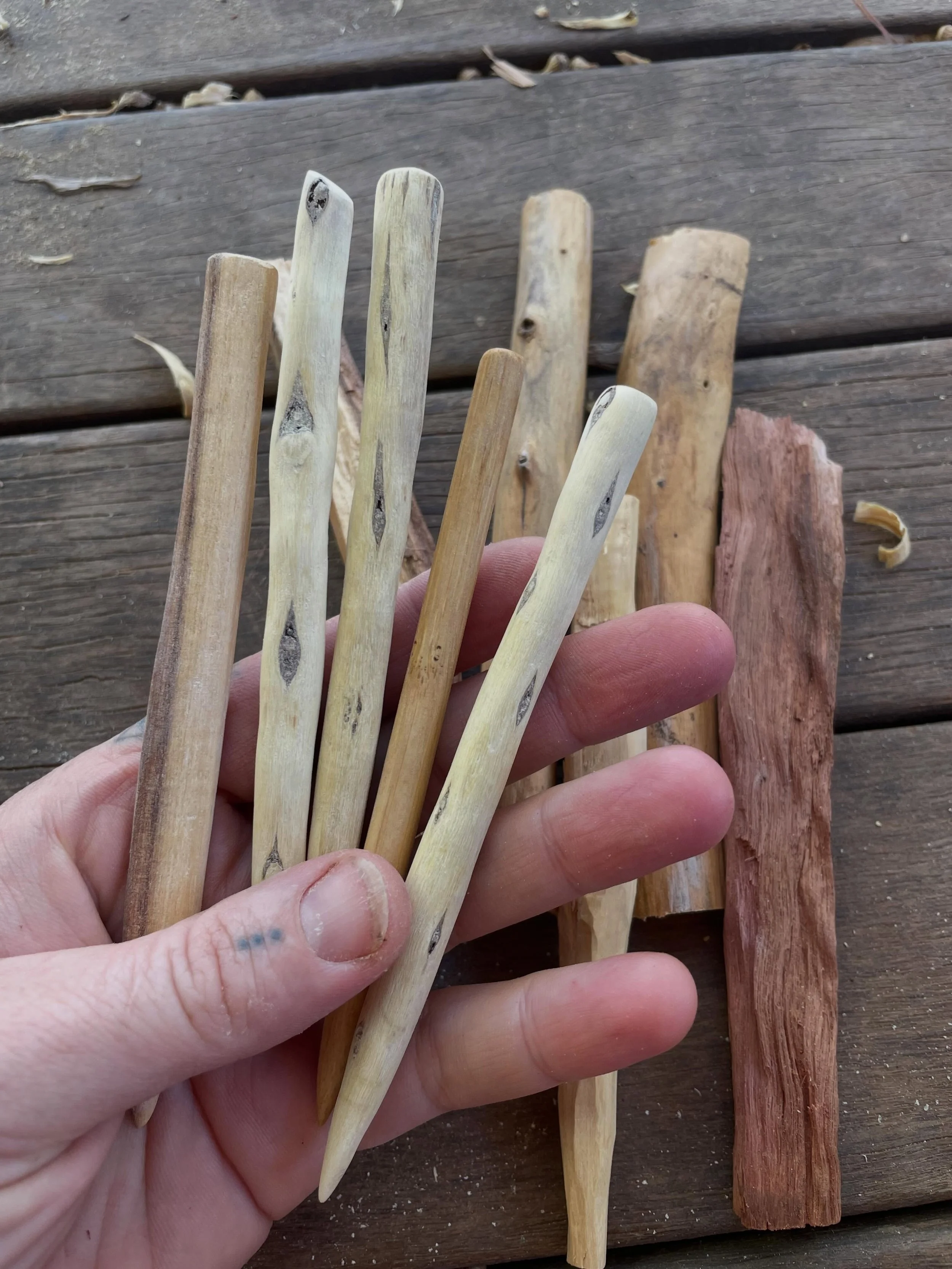 It&rsquo;s not always weaving, some days it&rsquo;s carving hair pins
