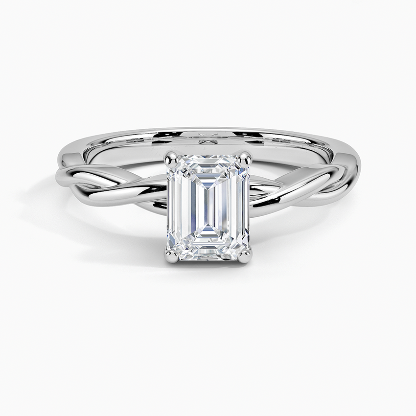 1ct Twisted Emerald Solitaire Ring