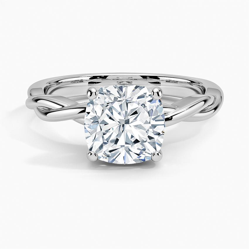 2ct Twisted Cushion Solitaire Ring