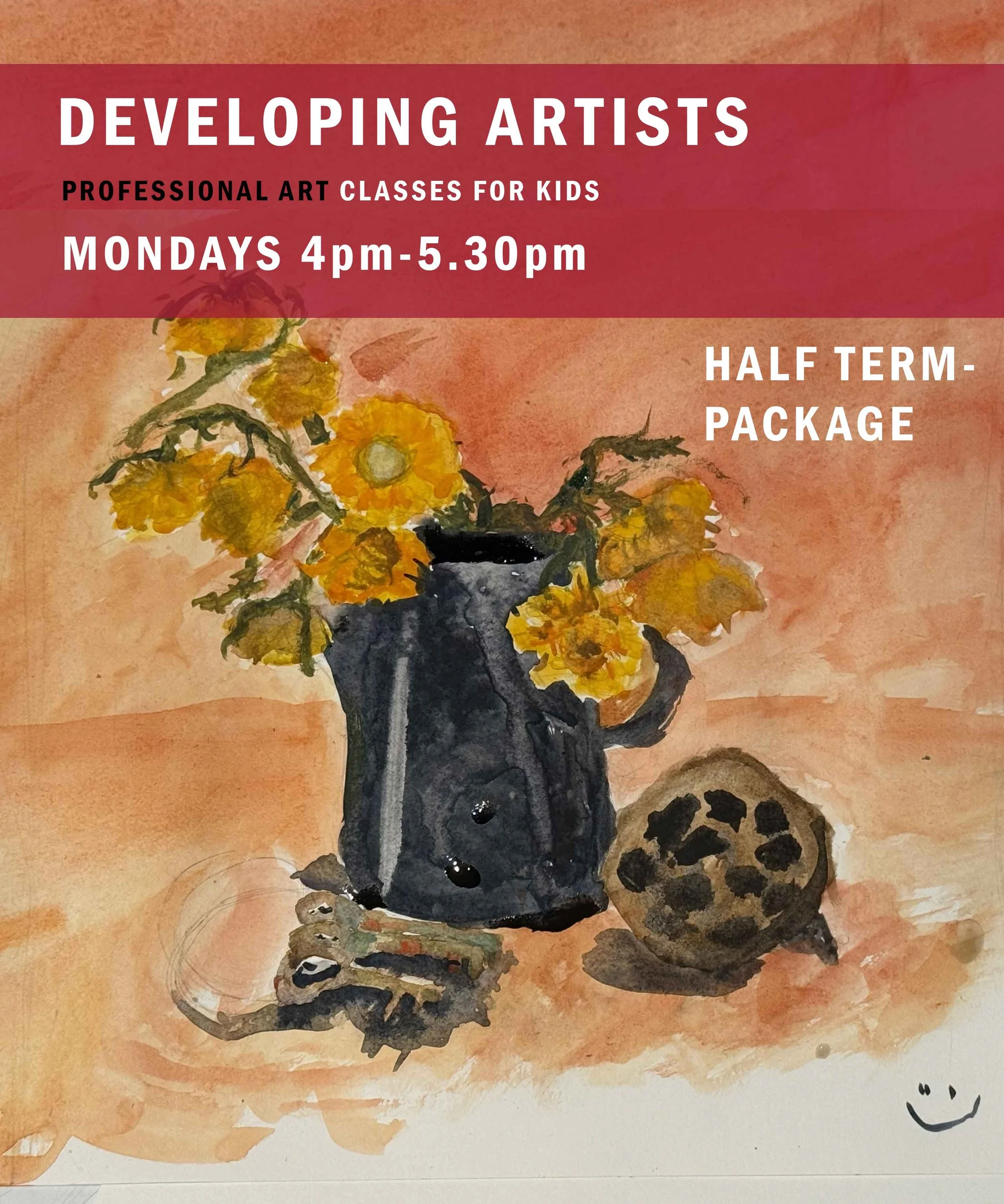5 CLASSES PACKAGE CLASS DEVELOPING ARTISTS (AGES 8-12) MONDAYS 4pm-5.30pm