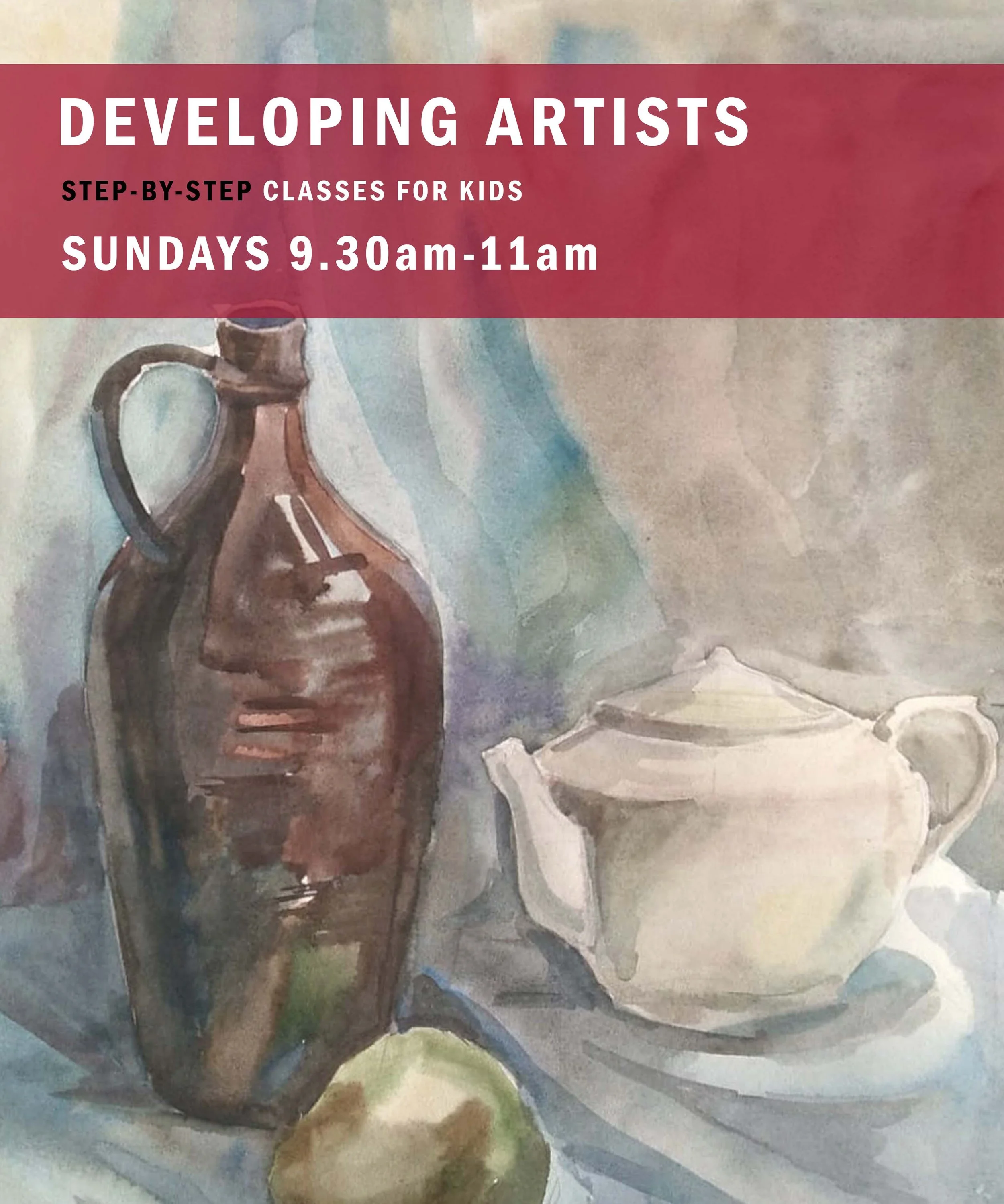 KIDS CLASS DEVELOPING ARTISTS (AGES 8-12) SUNDAYS 9.30am-11.00am