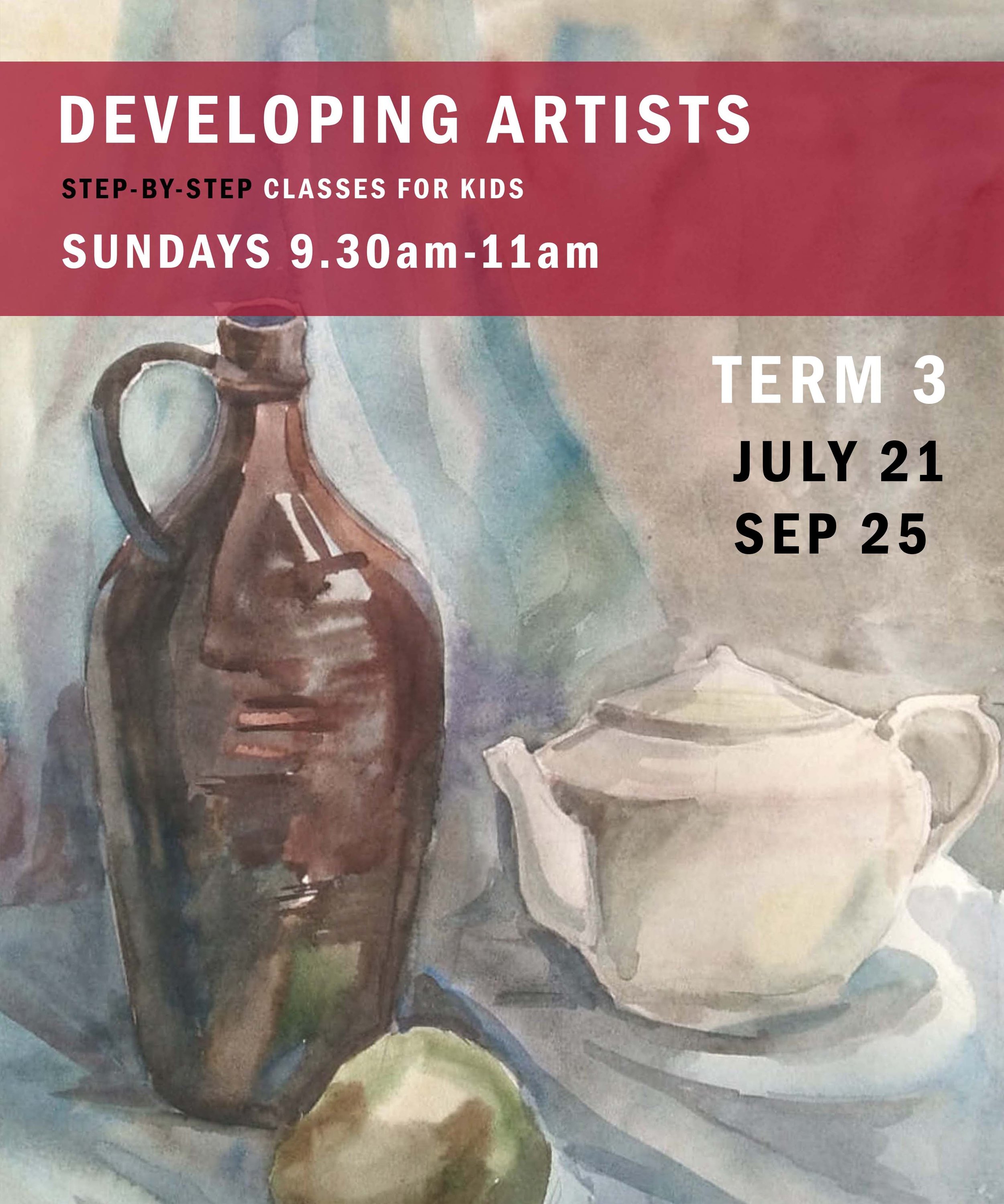 TERM3/KIDS CLASS DEVELOPING ARTISTS (AGES 8-12) SUNDAYS 10am-11.30am