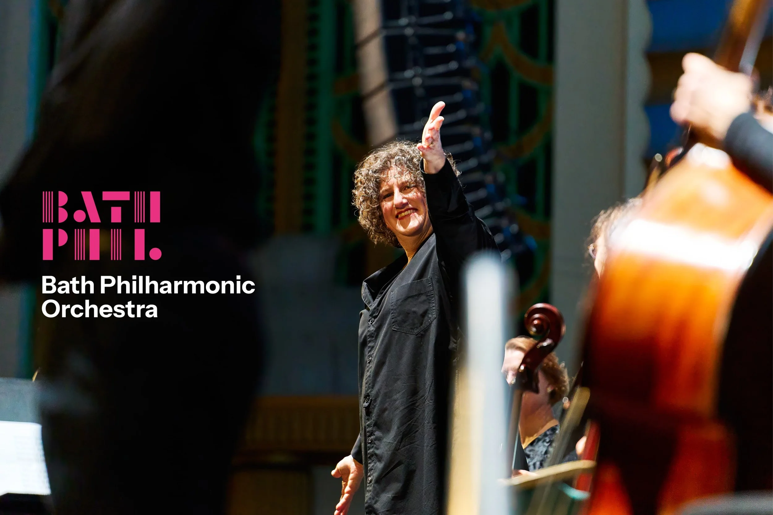 Bath Philharmonic Orchestra Logo and image of Conductor