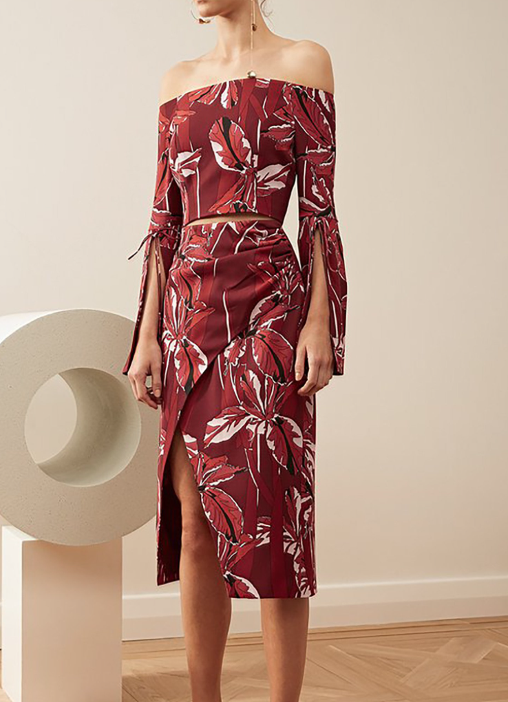 C/meo Collective Hold On Skirt - Fig Floral