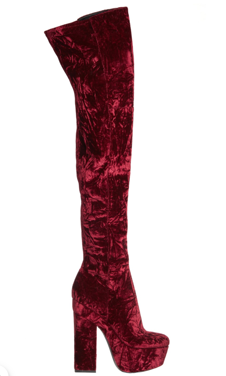 Alice + Olivia Geneva Crushed Velvet Boot 