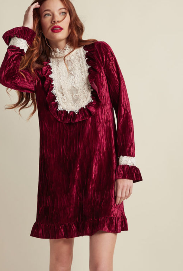 ModCloth Anna Sui Emphasized Embellishments Velvet Dress 