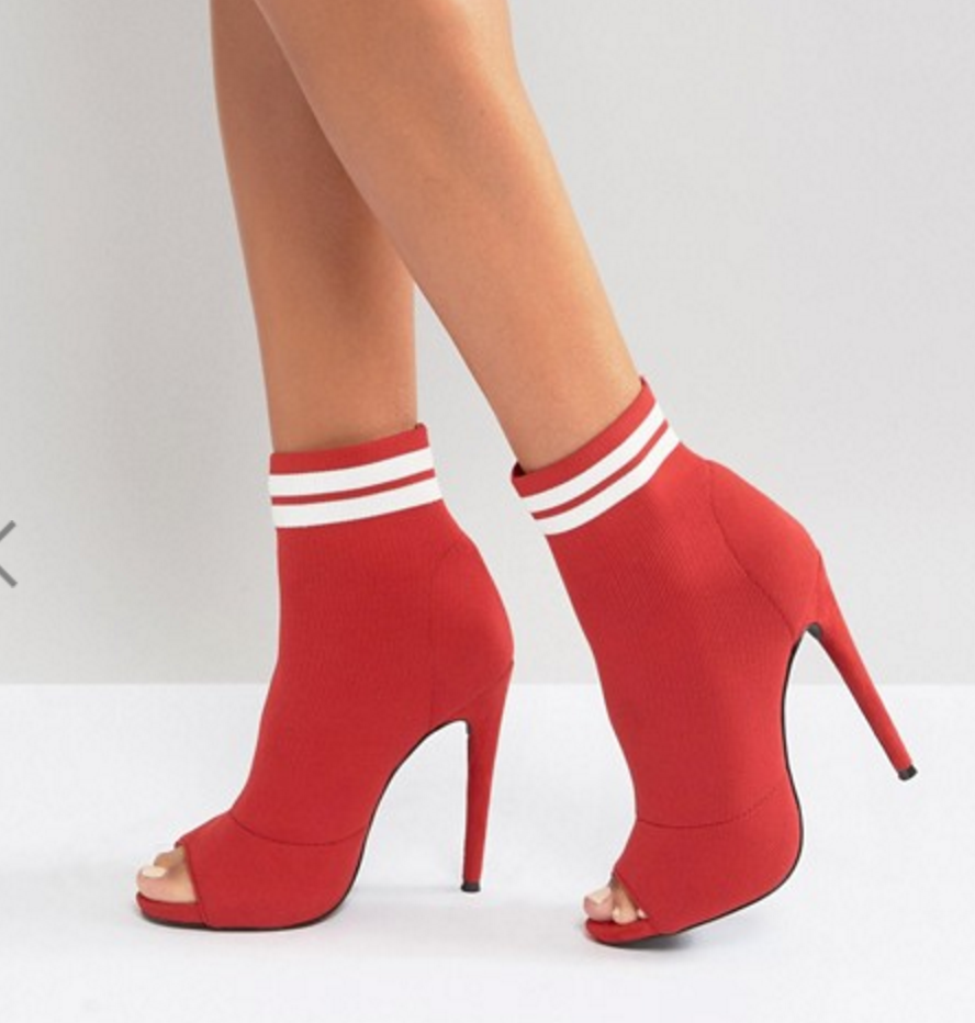 Asos Missguided Sports Pull On Heeled Sock Boot
