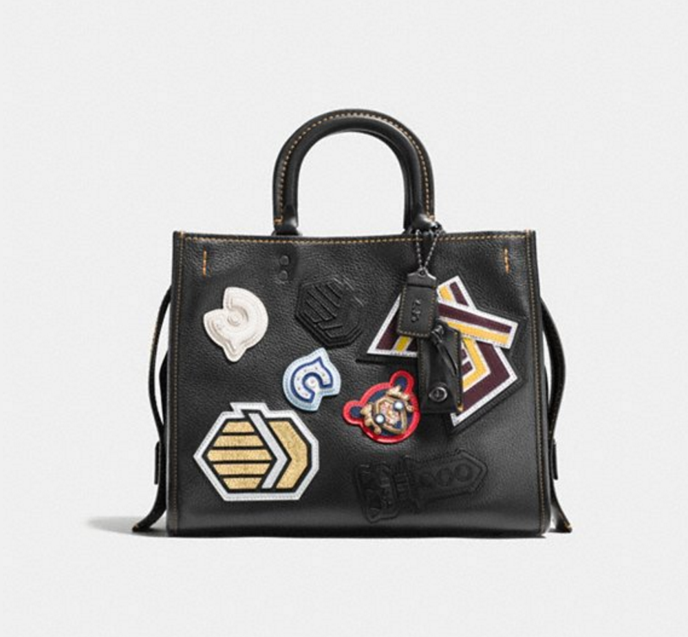 Coach Varsity Patch Rogue Bag In Pebble Leather