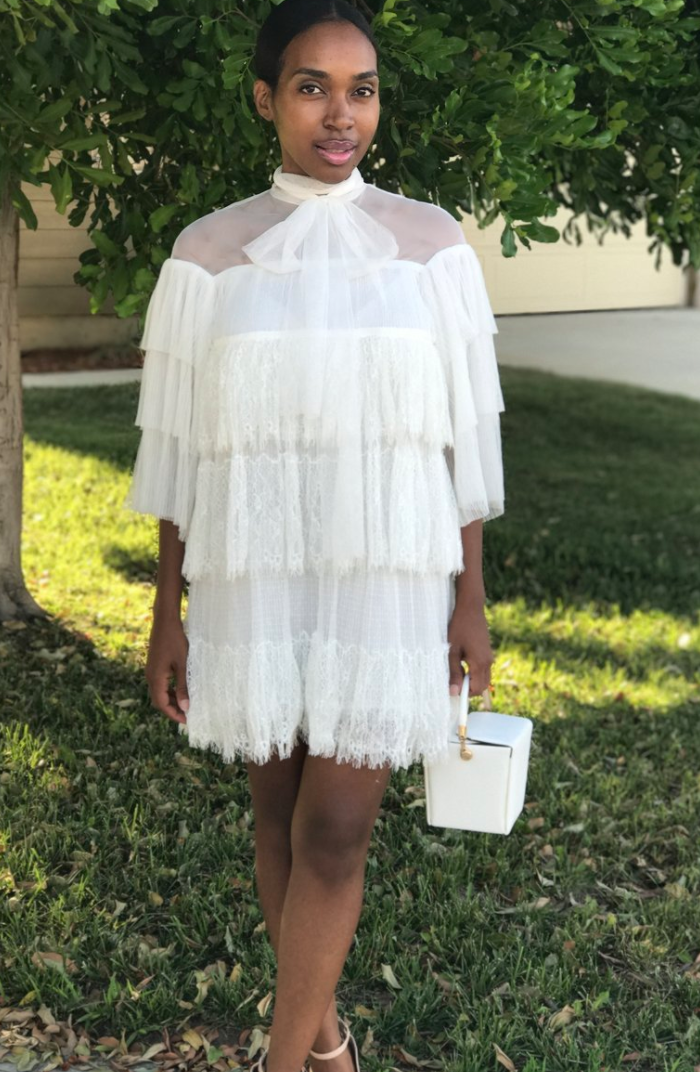 Beautiful Creations by Nova Marie Elegant White Tiered Mini Dress  