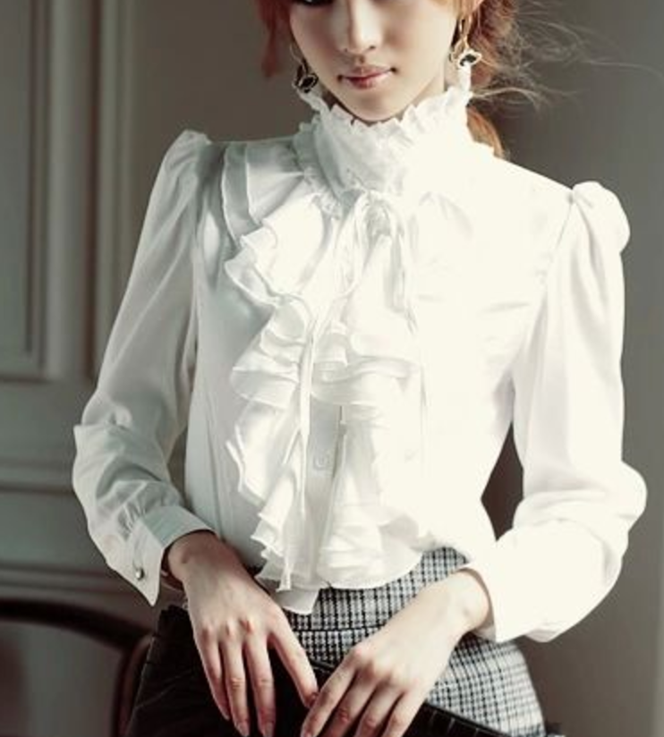 YesStyle KOKA - High-Neck Ruffled Blouse