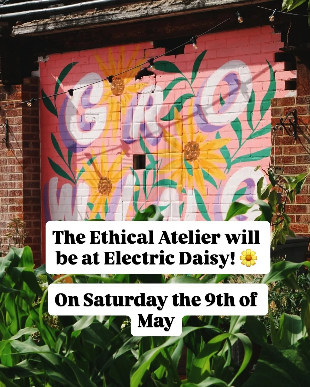 Delighted to announce the next Ethical Atelier will be at Electric Daisy 🌼 🎉 shopping sustainable in the urban jungle 🍃 with beautiful craftspeople, local makers and vintage sellers.
Tickets are &pound;5 which includes entry to including panel dis