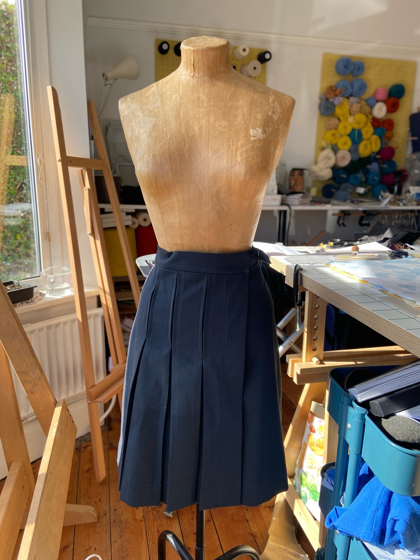 The studios is a mess but I&rsquo;m very excited to be taking this British Wool skirt toile to Heanor Gate Spencer Academy this afternoon to start a programme where I year 12 students how they can make their own British Wool school uniform 🐑 &hearts