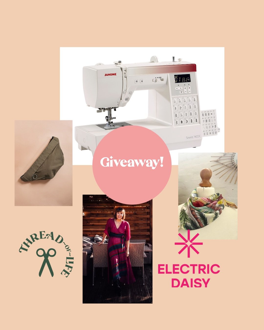 Giveaway*** fancy a sparkly new @janomeuk sewing machine?! Worth over &pound;600. And all these wonderful prizes? The first 100 people who pre-books# an Ethical Atelier ticket will be enter into the giveaway. Link in bios x

🧵 janomeuk 740C sewing m