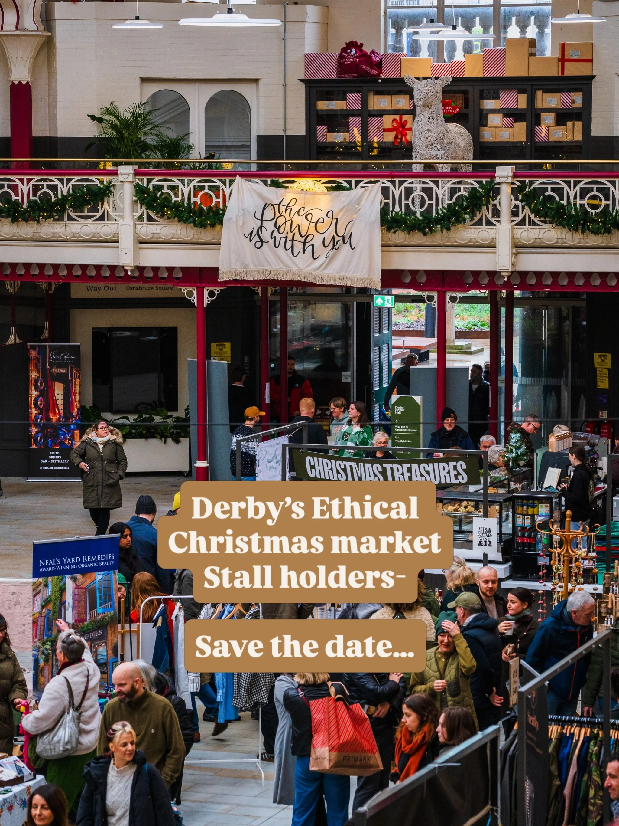 Save the date stall holders 🎺! I know how organized you all so please let us know if you like to apply as we love to send you an application form and welcome you and sustainable, ethical shopping to Derby. 
Saturday 28th of Nov 2026.