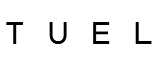 Text that spells out 'TUEL' in black uppercase letters on a white background.