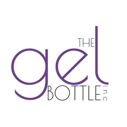 Logo for The Gel Bottle Inc with stylized purple and black text.
