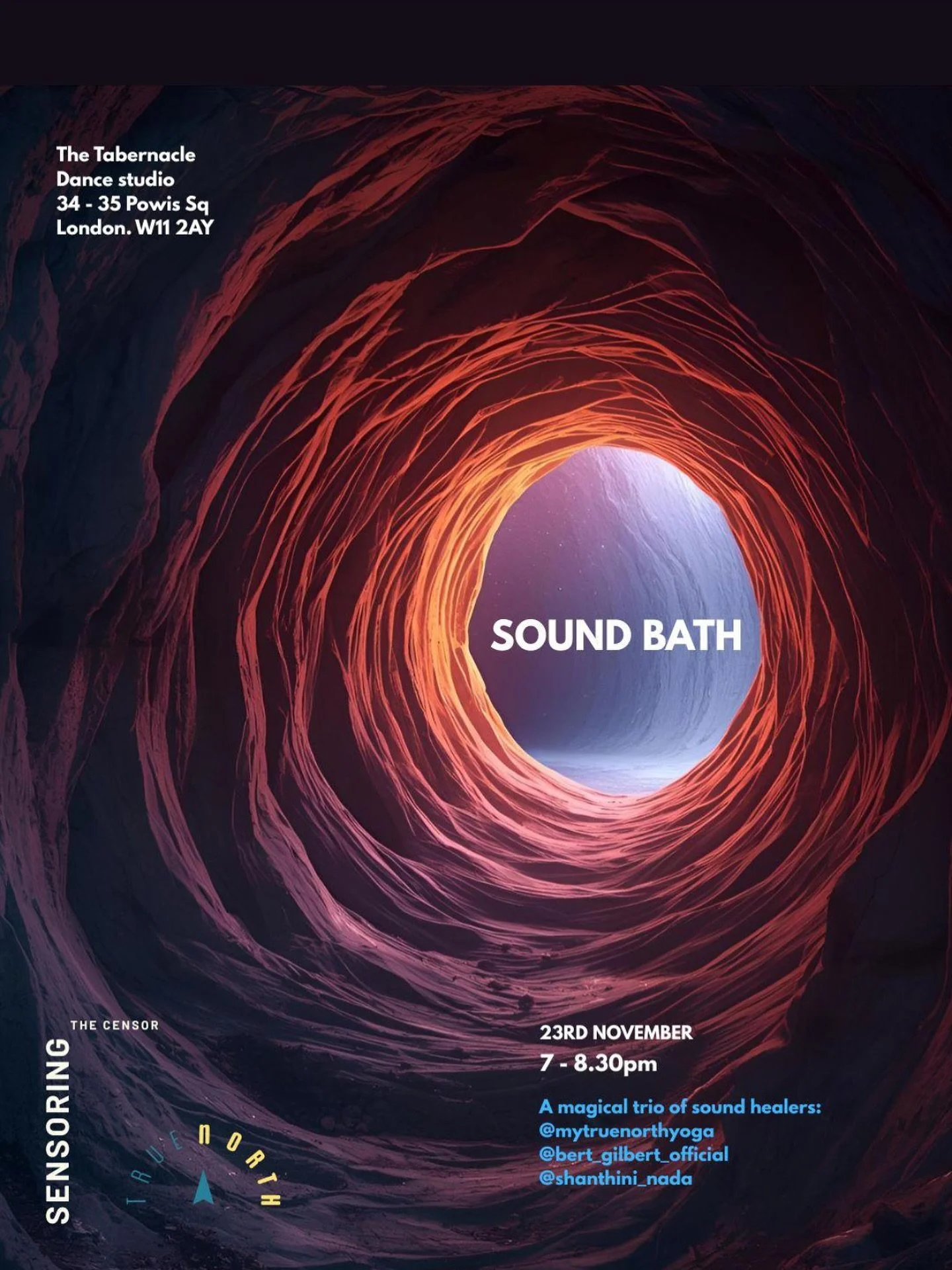 Step into the portal of sound — an evening to soften, release and return to your centre.
Join us at The Tabernacle, Notting Hill for a journey through vibration and stillness, guided by a magical trio of women gong players: 
✨ @mytruenorthyoga