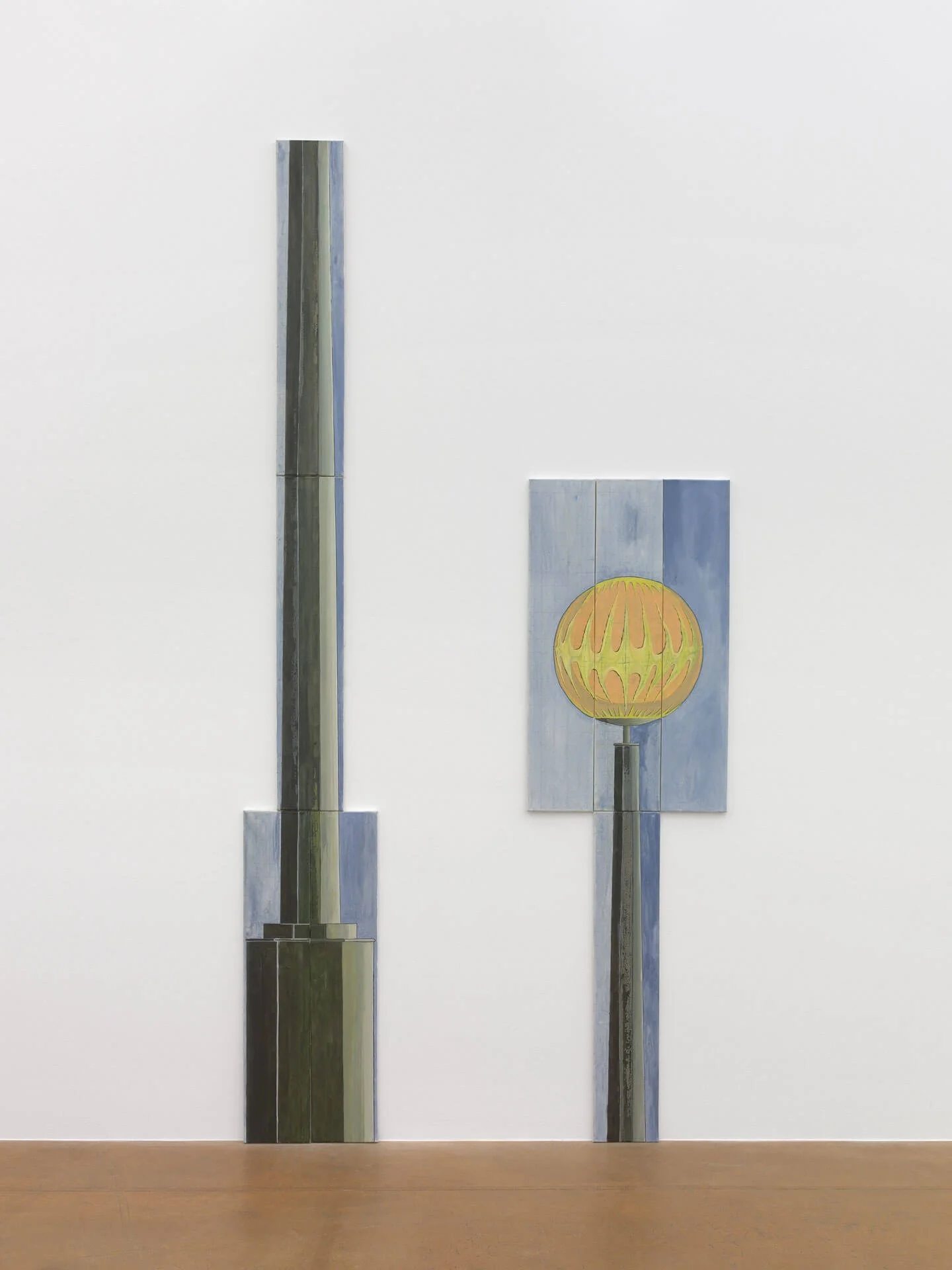  Timothée Calame (*1991),  Pour la suite du monde , 2018  Polyptyque en huit éléments, huile sur toile, ca&nbsp;300&nbsp;×&nbsp;100&nbsp;cm. Coll. MAMCO, don de l’artiste, Inv: 2018-103 (1 à 8). Photo: Annik Wetter 