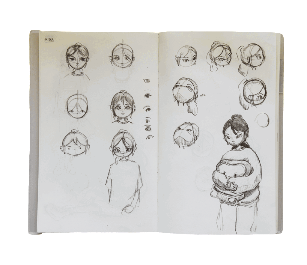 Artist Portrait Sketchbook Process.gif