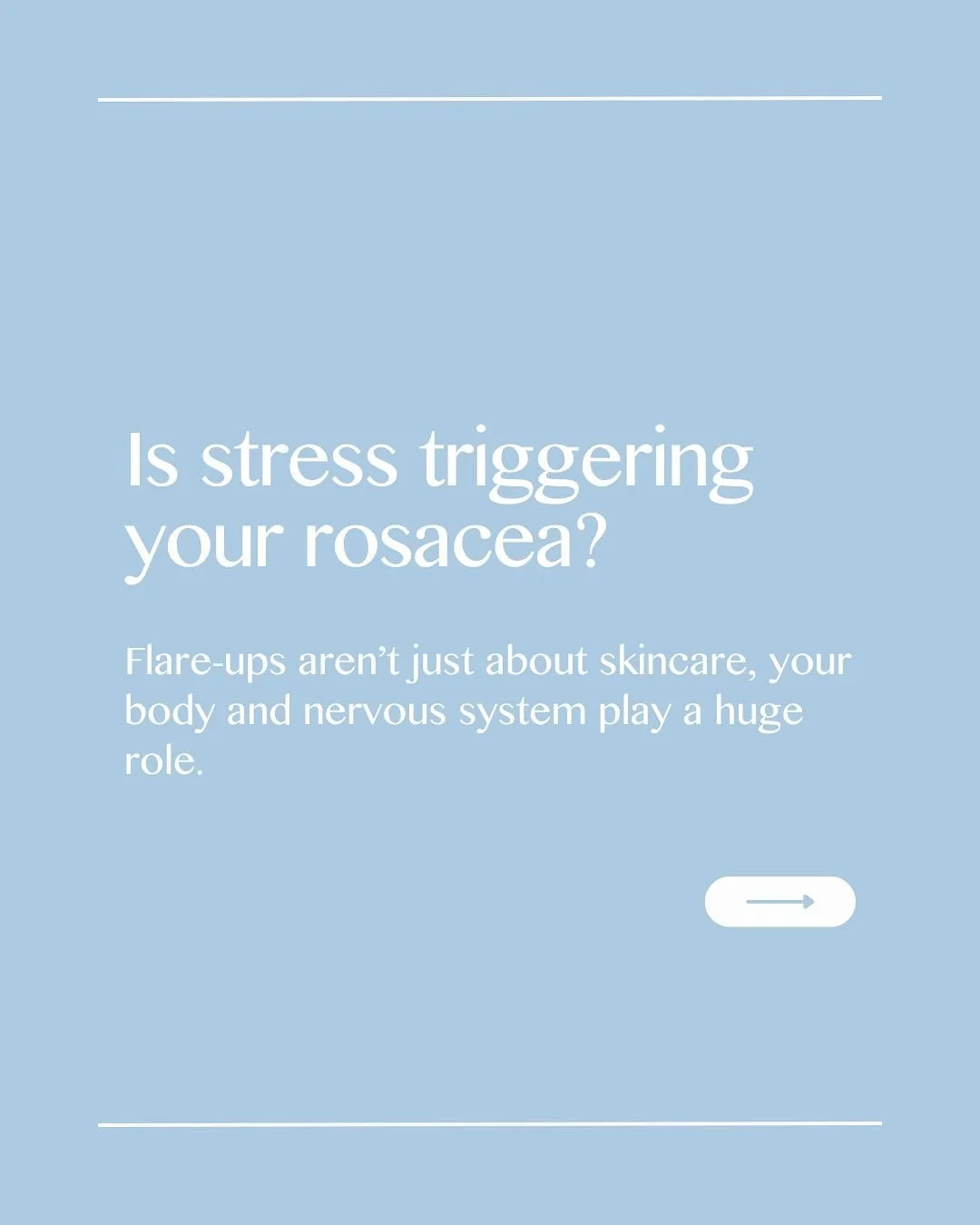 Healing rosacea goes beyond skincare! 

Rosacea isn&rsquo;t just about what you put on your skin, it&rsquo;s also deeply connected to what&rsquo;s happening inside your body.

Stress and an overstimulated nervous system are two of the biggest (and mo