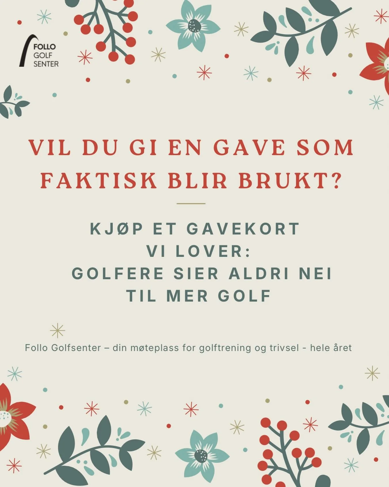 Vil du gi en gave som faktisk blir brukt? Kj&oslash;p et gavekort, Vi lover: golfere sier aldri nei til mer golf! ⛳️ Ved &aring; kj&oslash;pe et digitalt gavekort hos oss, f&aring;r du det tilsendt p&aring; mail, som en PDF. Du kan enkelt  velge bel&
