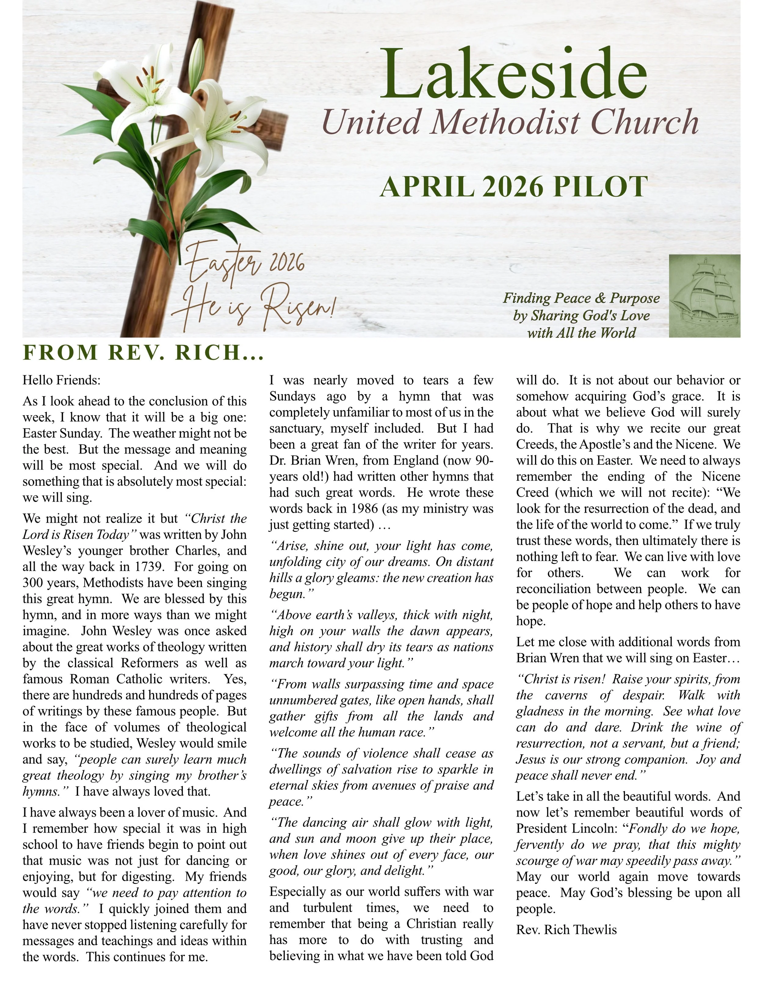April 2026 Newsletter