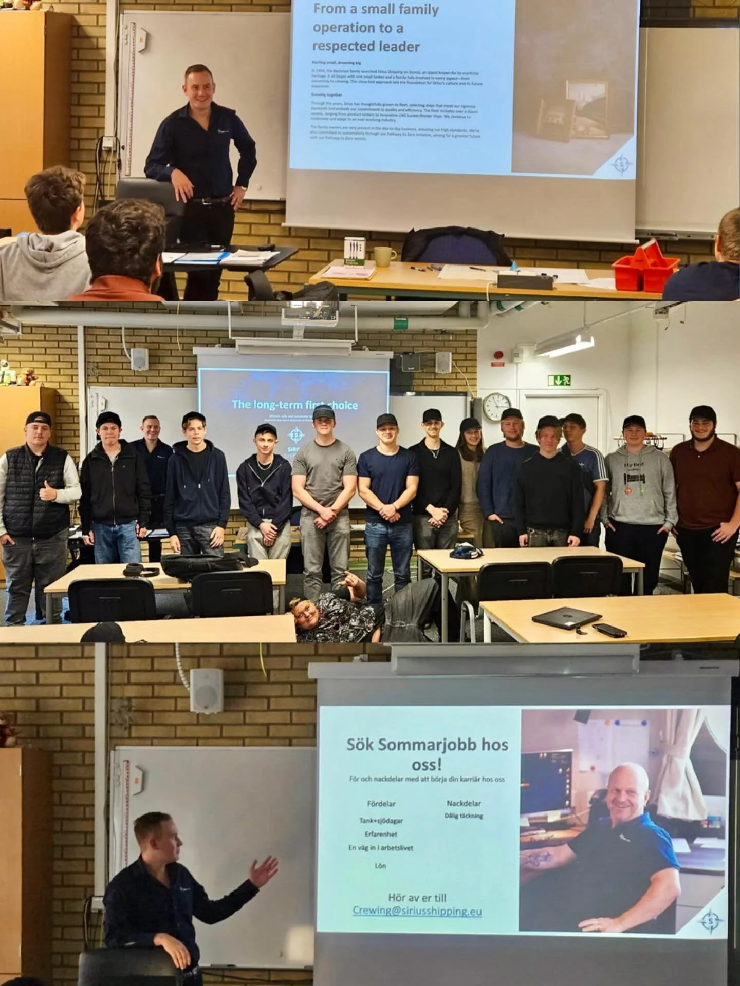 Earlier this week, our Chief Officer Pontus Olsson visited the Maritime High School in Karlskrona &mdash; for the second time &mdash; to talk about Sirius, life at sea, and his career since graduating from the same school 10 years ago.

A big thank y