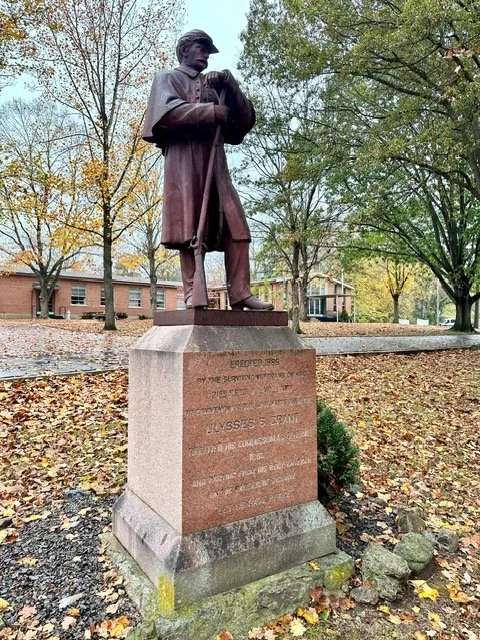 Commemorative statue honoring U.S. General Ulysses S. Grant’s promotion to Brigadier General during the Civil War
