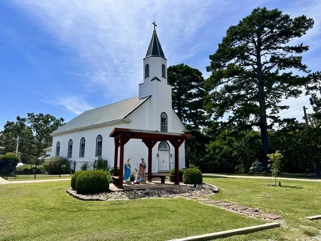 The Church of the Holy Martyrs of Japan in Japan, Missouri, whose name inspired the surrounding community and helped preserve its identity during World War II.