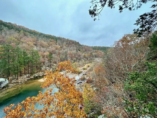Black River flowing through Johnson’s Shut-Ins State Park in Missouri with scenic rocky landscape
